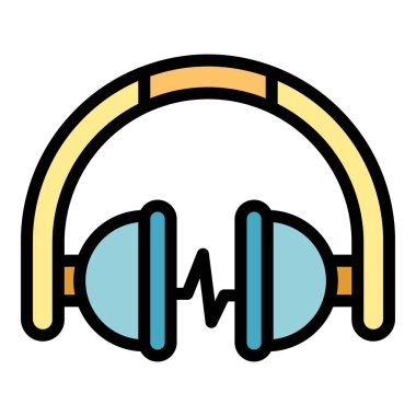 Ses ders simgesi renk ana hatları vektörü