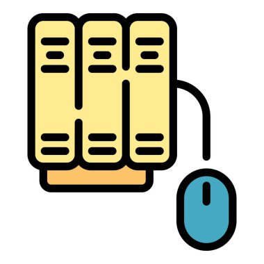 Çevrimiçi dosya simgesi rengi dış hat vektörü