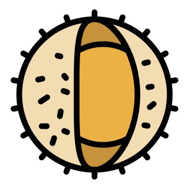 Chetnut simgesi renk ana hatları vektörünü düşür