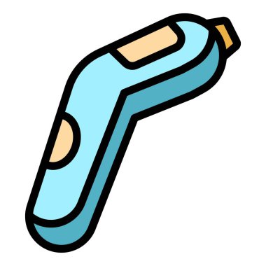 Kızılötesi termometre simgesi renk çizgisi vektörü