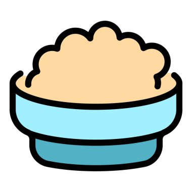 Köpek maması ikonu renk ana hatları vektörü