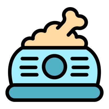 Köpek simgesi renk ana hatları vektörü besleniyor