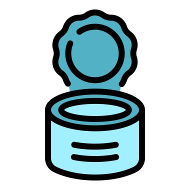 Konserve ikon renk ana hatları vektörü