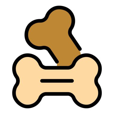 Köpek simgesi renk çizgisi vektörü için kemikler