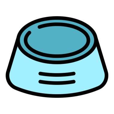 Boş köpek çanağı simgesi renk ana hatları vektörü