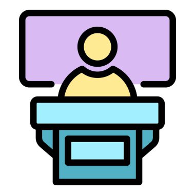 Genel konuşma simgesi renk ana hatları vektörü