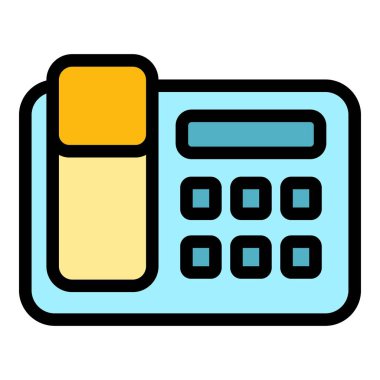 Ofis telefonu simgesi renk ana hatları vektörü