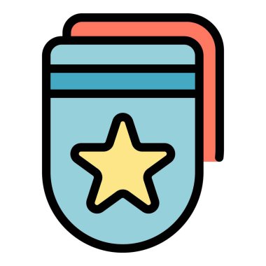 Yıldız yer imi simgesi renk ana hatları vektörü