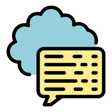 Ana tartışma simgesi renk ana hatları vektörü