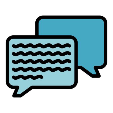 Uzun sohbet baloncuğu renk ana hatları vektörü