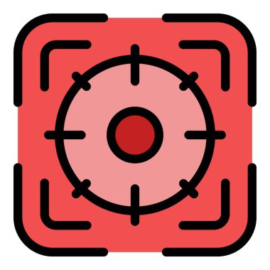 Dijital odak simgesi renk ana hatları vektörü