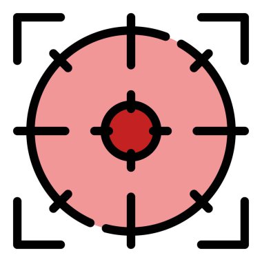 Yazı tipi odak simgesi renk ana hatları vektörü