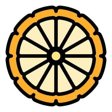 Yarı bergamot simgesi renk dış hat vektörü