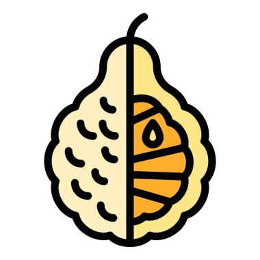 Balm bergamot simgesi renk ana hatları vektörü