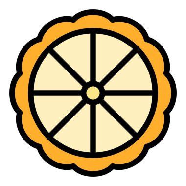 Limon bergamot simgesi renk ana hatları vektörü