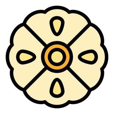 Çay bergamot simgesi renk dış hat vektörü