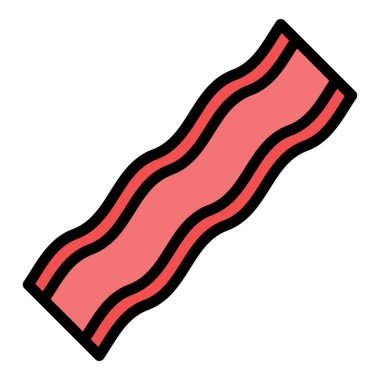 Domuz pastırması ikonu renk ana hatları vektörü