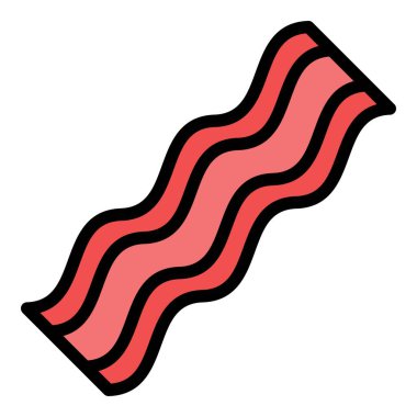 Pastırma çıtır simge rengi dış hat vektörü