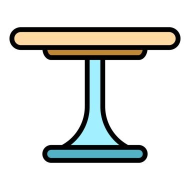 Yuvarlak çubuk masa simgesi renk dış hat vektörü