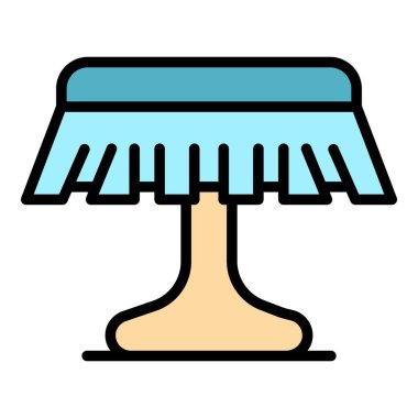 Sevimli tablo simgesi renk ana hatları vektörü