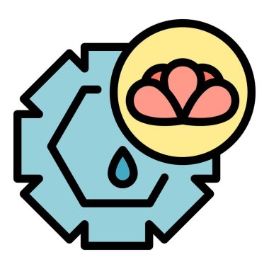 Temel kanola yağı ikonu renk ana hatları vektörü