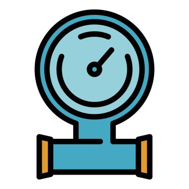 Yağlı gösterge simgesi renk ana hatları vektörü