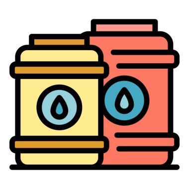 Yağ kutusu simgesi renk ana hatları vektörü