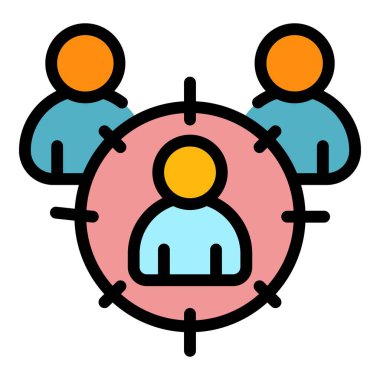 Adam güvenilirlik simgesi renk ana hatları vektörünü hedef alıyor