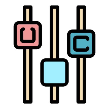 Dengeleyici denetim düğmesi simgesi renk ana hatları vektörü