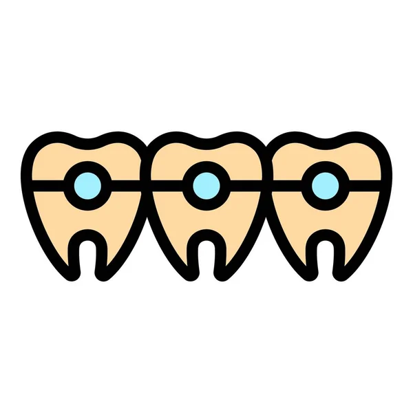 Dental braces icon color outline vector — Stockvektor