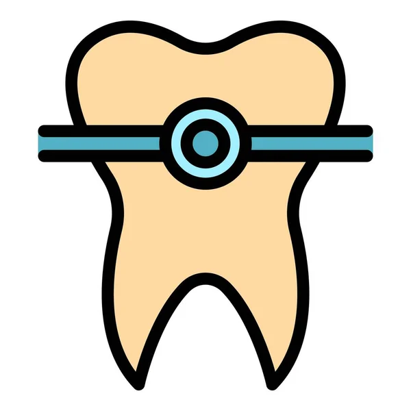 Alignment tooth icon color outline vector — Vettoriale Stock