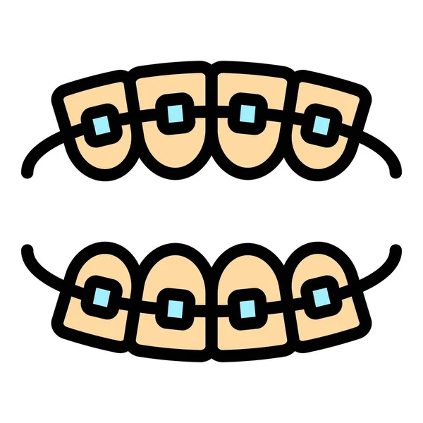 Braces de médecine icône couleur contour vecteur — Image vectorielle