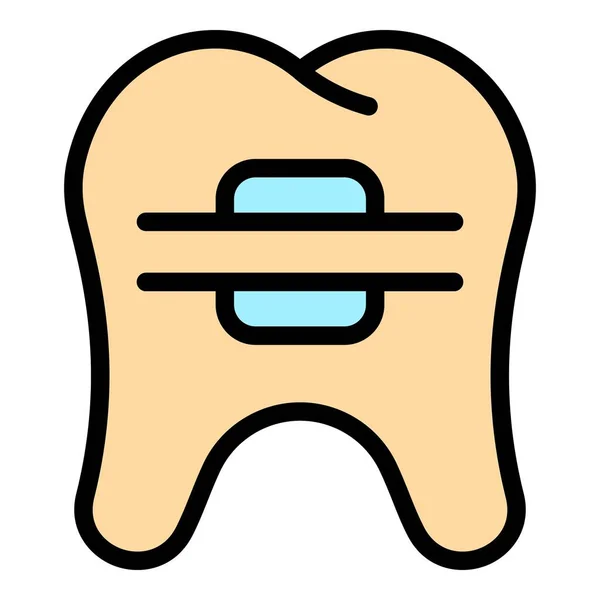 Vaste beugels pictogram kleur omtrek vector — Stockvector