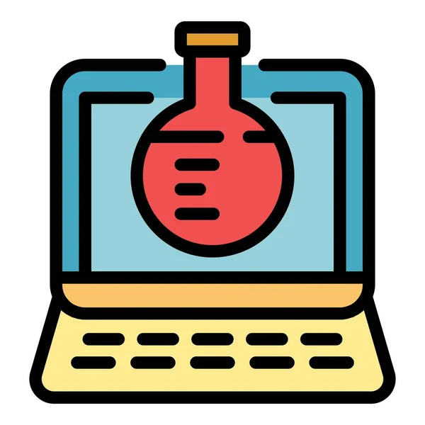 Online chemie pictogram kleur schets vector — Stockvector