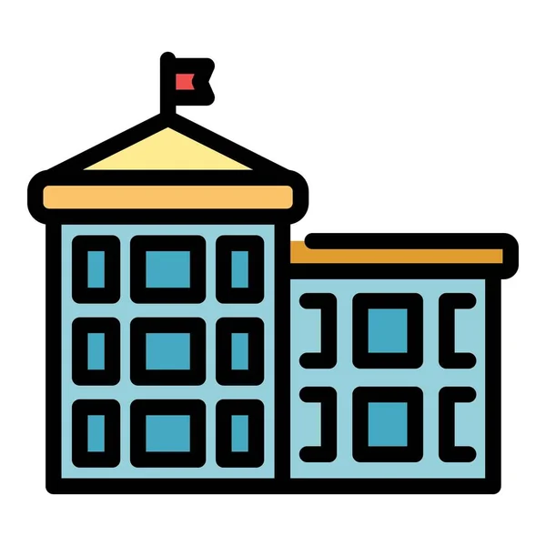 Vektor barev ikon budovy školy — Stockový vektor