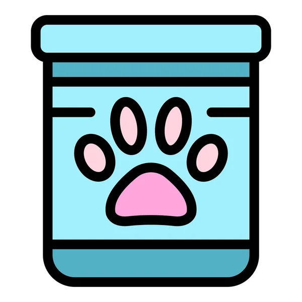 Vecteur de contour de couleur icône de nourriture pour chien en conserve — Image vectorielle