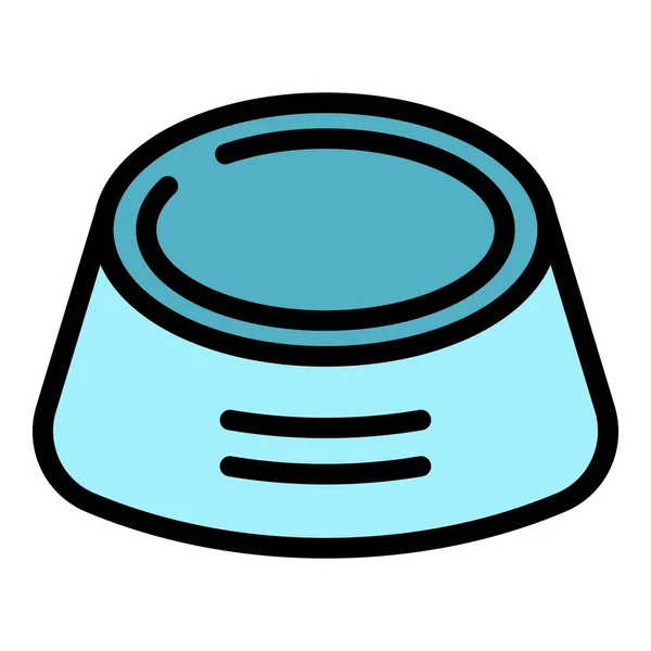Empty dog dish icon color outline vector — стоковый вектор