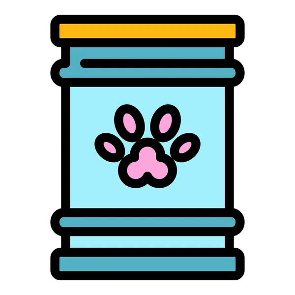 Cat canned food icon color outline vector — Stockvektor