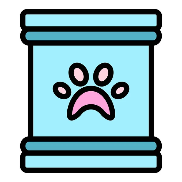 Paw food icon color outline vector —  Vetores de Stock