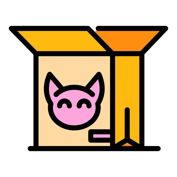 Nutrition cat icon color outline vector —  Vetores de Stock