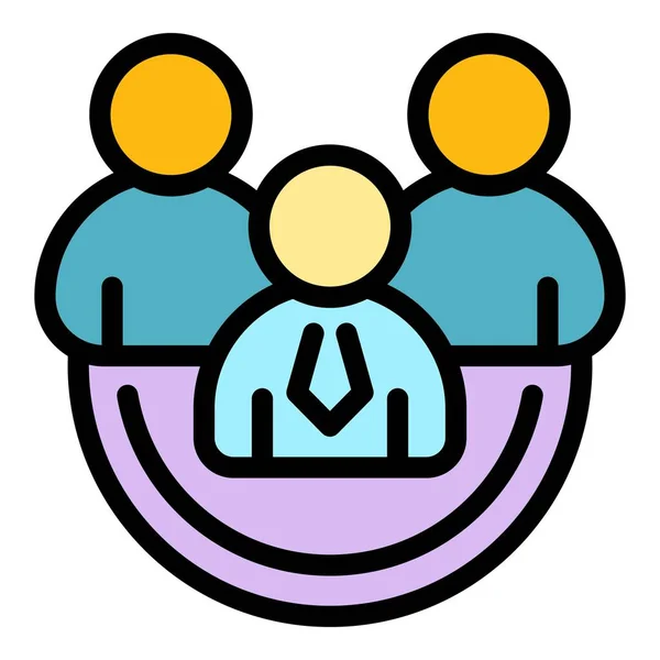 Board meeting icon color outline vector —  Vetores de Stock