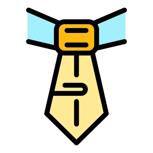 Vetor de contorno de cor ícone de gravata de escritório — Vetor de Stock