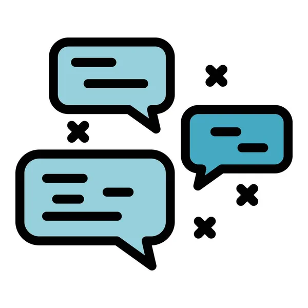 Chat bubble discussion icon color outline vector — Vettoriale Stock