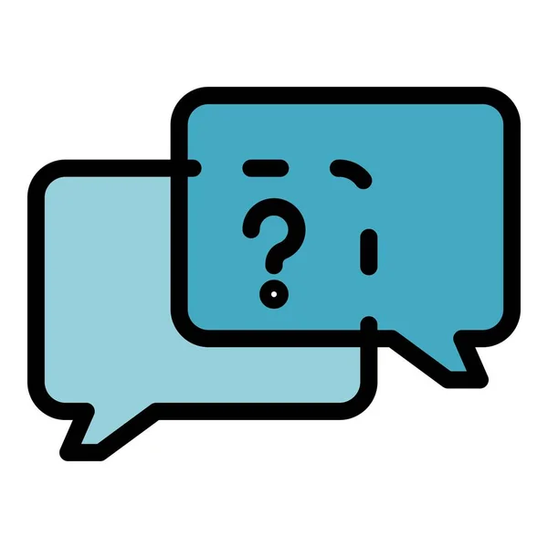 Question discussion chat icon color outline vector — стоковый вектор