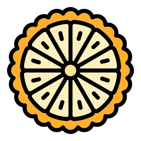 Bergamote découpée icône couleur contour vecteur — Image vectorielle