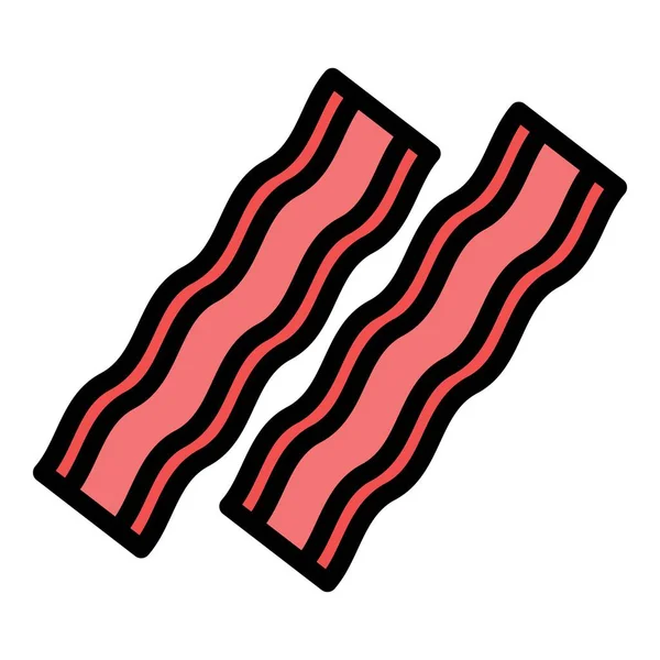 Bacon πληρούν εικονίδιο διάνυσμα περίγραμμα χρώμα — Διανυσματικό Αρχείο