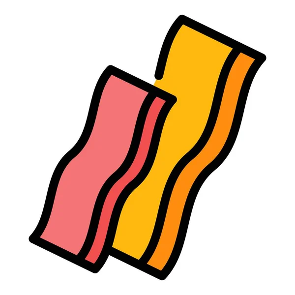 Bacon cured icon color outline vector — 图库矢量图片