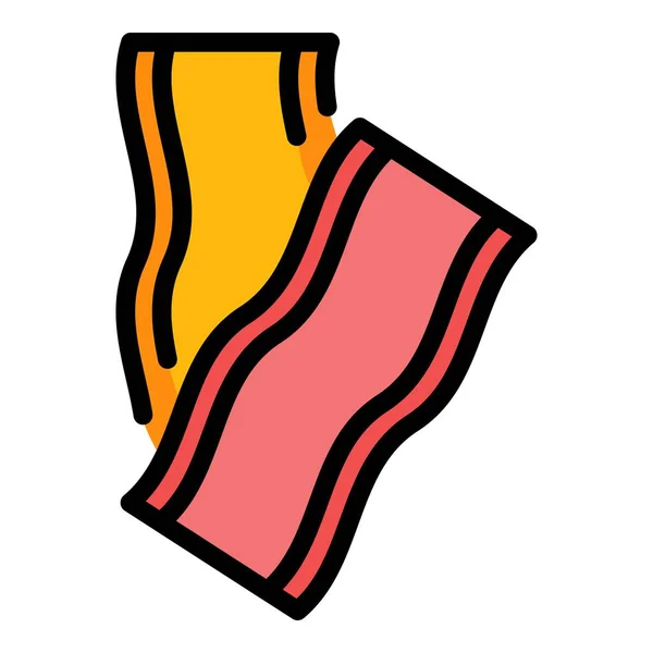 Bacon fresh icon color outline vector — 图库矢量图片