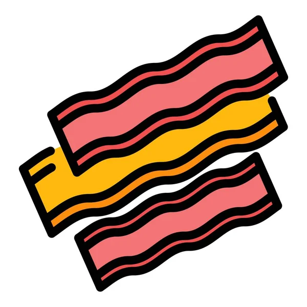 Bacon barbecue icon color outline vector — 图库矢量图片