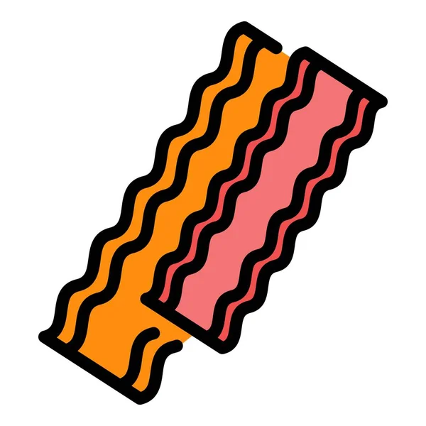 Bacon raw icon color outline vector — 图库矢量图片